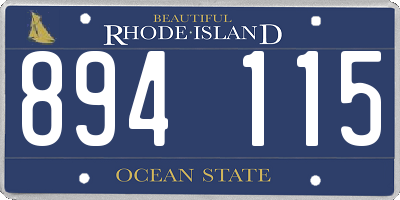 RI license plate 894115