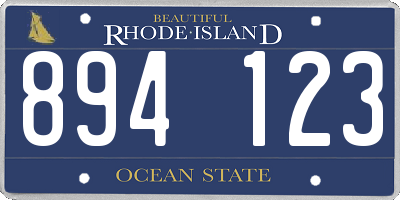 RI license plate 894123