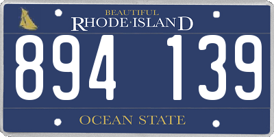 RI license plate 894139