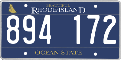 RI license plate 894172