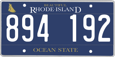 RI license plate 894192