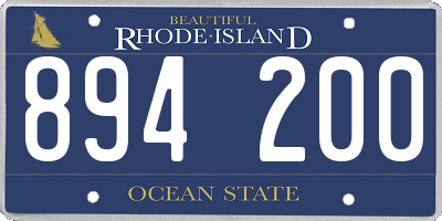 RI license plate 894200