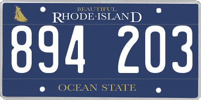 RI license plate 894203