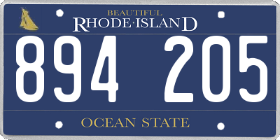RI license plate 894205