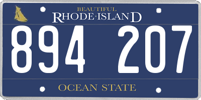 RI license plate 894207