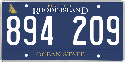 RI license plate 894209