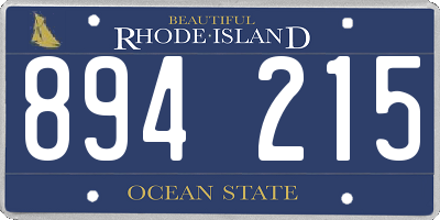 RI license plate 894215