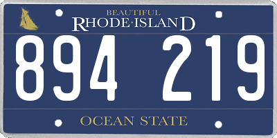 RI license plate 894219