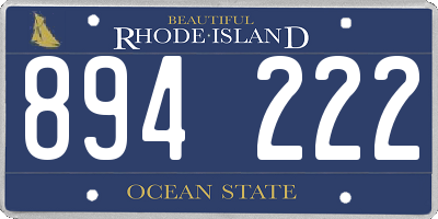 RI license plate 894222