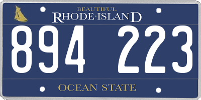 RI license plate 894223