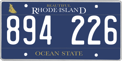 RI license plate 894226