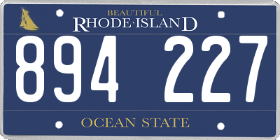 RI license plate 894227
