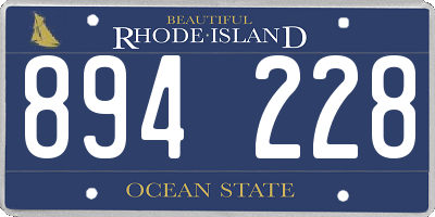 RI license plate 894228