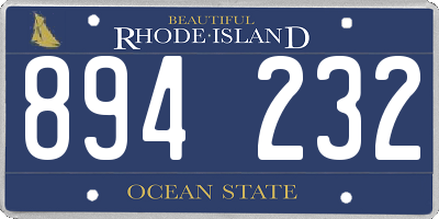 RI license plate 894232