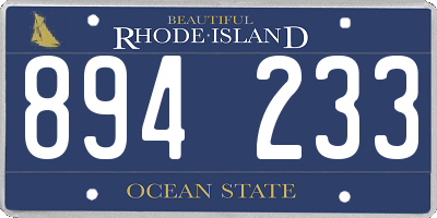RI license plate 894233