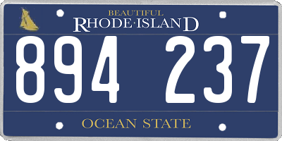 RI license plate 894237