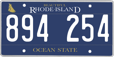 RI license plate 894254