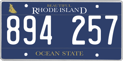 RI license plate 894257