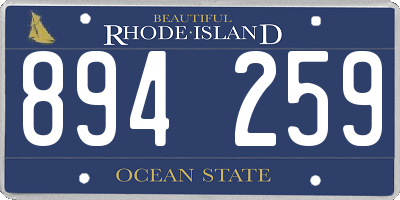RI license plate 894259