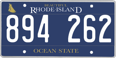 RI license plate 894262