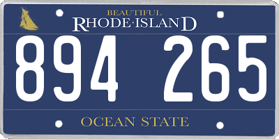 RI license plate 894265
