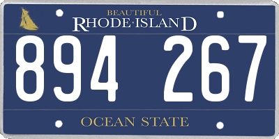 RI license plate 894267