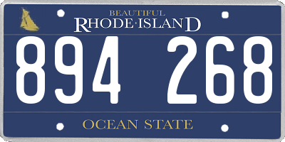 RI license plate 894268