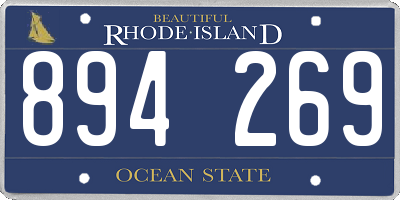 RI license plate 894269