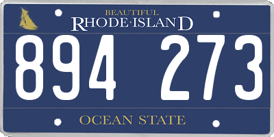 RI license plate 894273