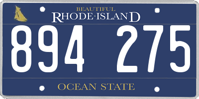 RI license plate 894275