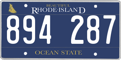 RI license plate 894287
