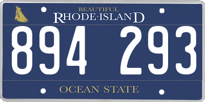 RI license plate 894293