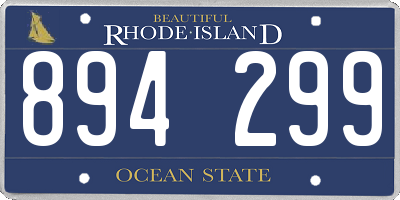 RI license plate 894299