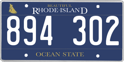 RI license plate 894302
