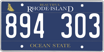 RI license plate 894303