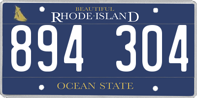 RI license plate 894304