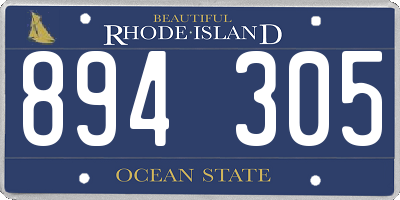 RI license plate 894305