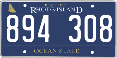 RI license plate 894308