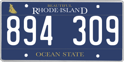 RI license plate 894309