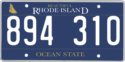 RI license plate 894310