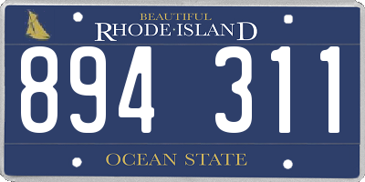 RI license plate 894311