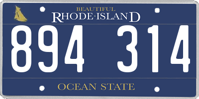 RI license plate 894314