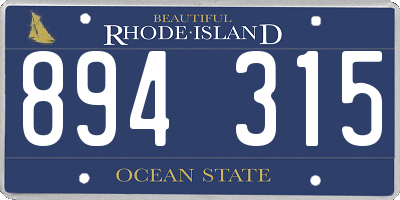 RI license plate 894315