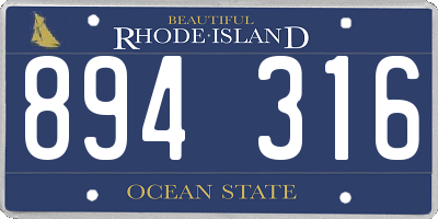 RI license plate 894316