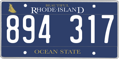 RI license plate 894317