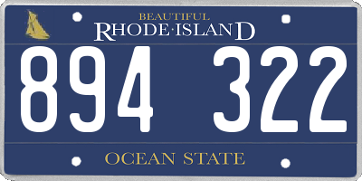 RI license plate 894322