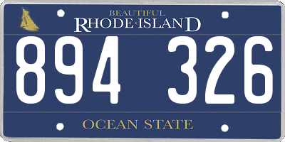 RI license plate 894326