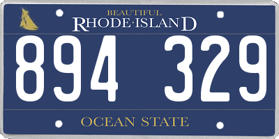RI license plate 894329