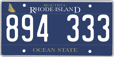 RI license plate 894333