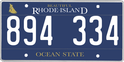 RI license plate 894334